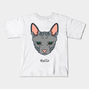 My cat say Hello Kids T-Shirt